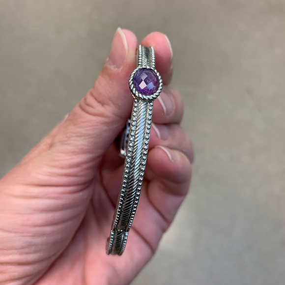 Judith Ripka SS and Amethyst bracelet - 6 1/4 - Picture 2 of 6